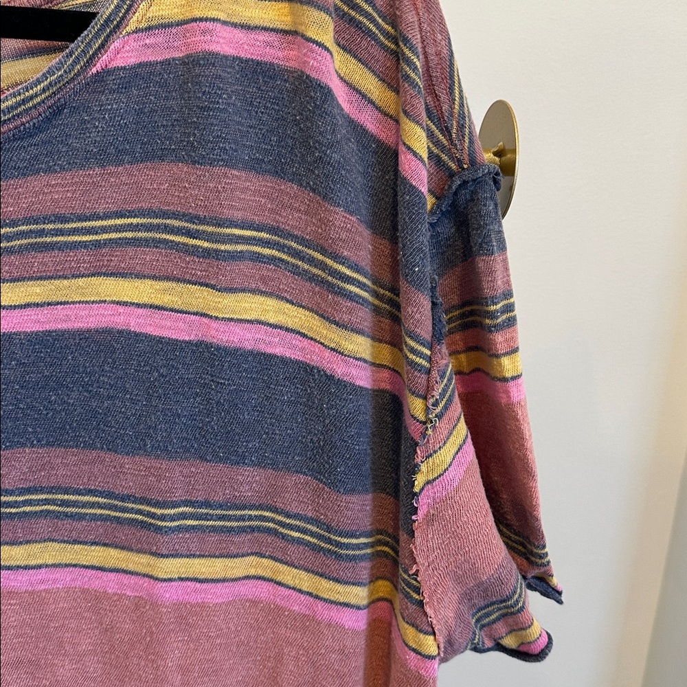 FREE PEOPLE we the free striped pink oversized top (size medium) ✨ - Picture 4 of 8